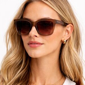 Steve Madden Brown Square Oversized Sunglasses Women NWT Resort Beach Poolside